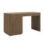 Dark Oak Ribbed Office Desk with 3 Drawers - Valencia