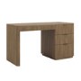Dark Oak Ribbed Office Desk with 3 Drawers - Valencia