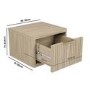 Oak Ribbed Floating Bedside Table with Drawer - Valencia