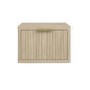 Oak Ribbed Floating Bedside Table with Drawer - Valencia