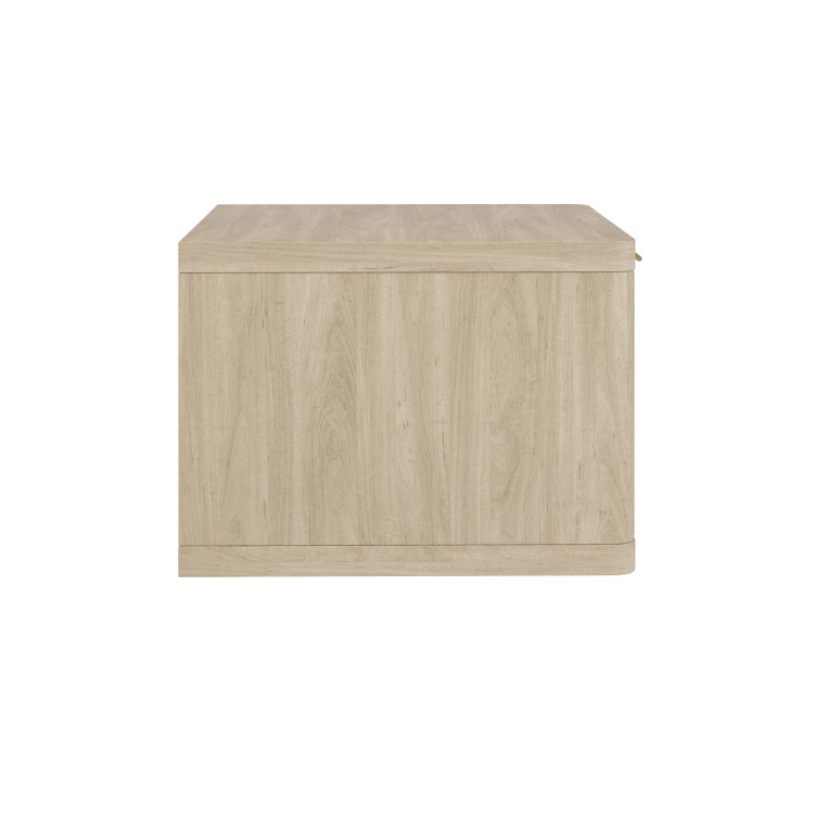 Oak Ribbed Floating Bedside Table with Drawer - Valencia