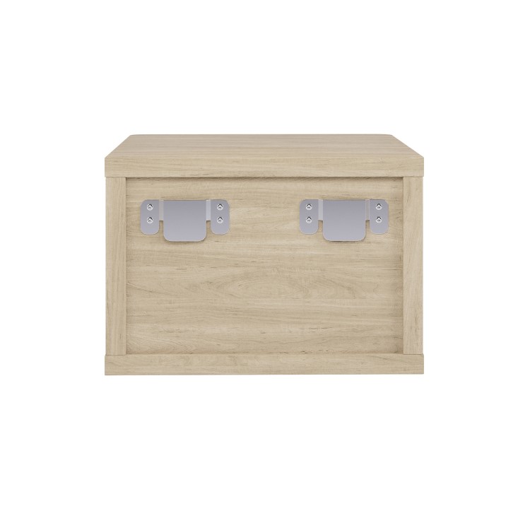 Oak Ribbed Floating Bedside Table with Drawer - Valencia