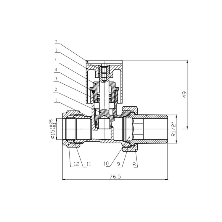 GRADE A1 - Brass Straight Radiator Valves - For Pipework Which Comes From The Floor - Reina