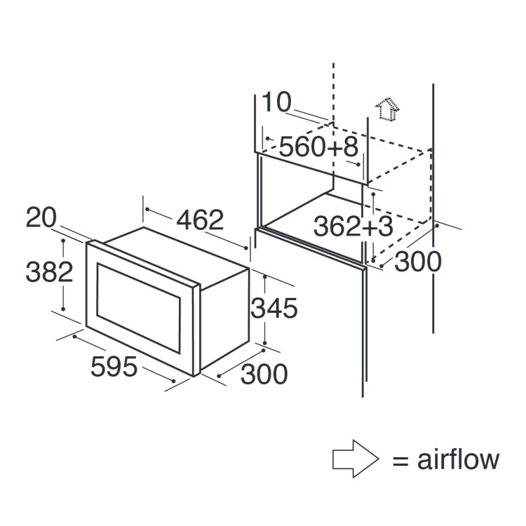 CDA Built-In 700W Microwave - Stainless Steel
