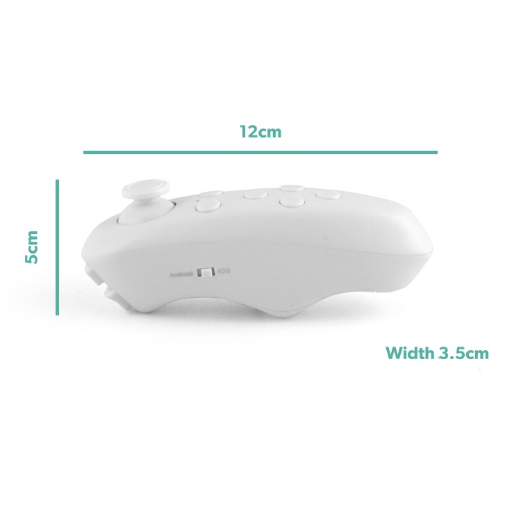 Bluetooth Remote Control Gamepad for Tablets Smartphone VR Headsets - White