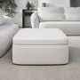 Large Cream Boucle Footstool with Storage - Vera