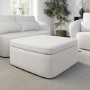 Large Cream Boucle Footstool with Storage - Vera