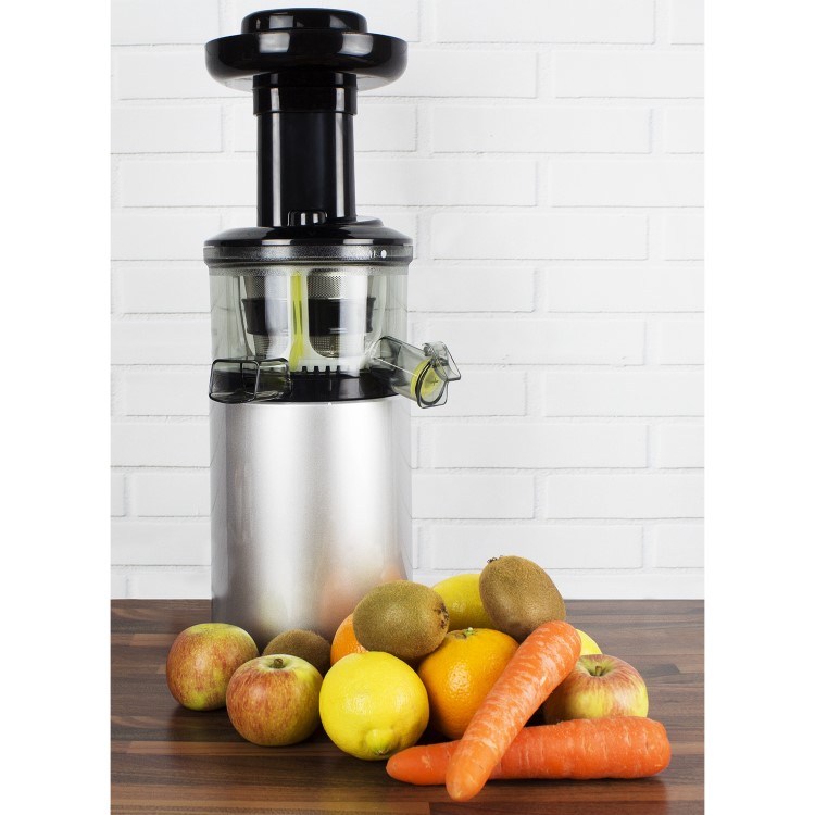 electriQ Premium Cold Press Vertical 150W Slow Juicer - Silver