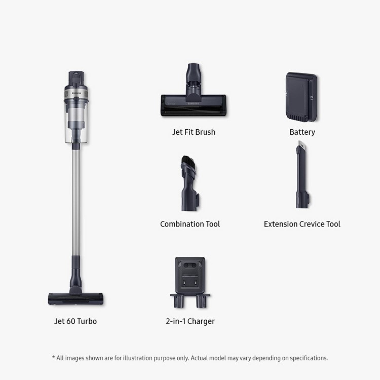 Samsung VS15A6031R4/EU Jet 60 Turbo Cordless Vacuum Cleaner Powerful 150W Suction & 40 Minute Runtime