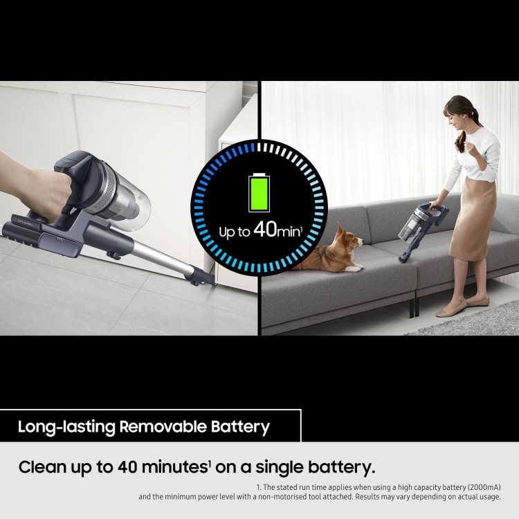 Samsung VS15A6031R4/EU Jet 60 Turbo Cordless Vacuum Cleaner Powerful 150W Suction & 40 Minute Runtime