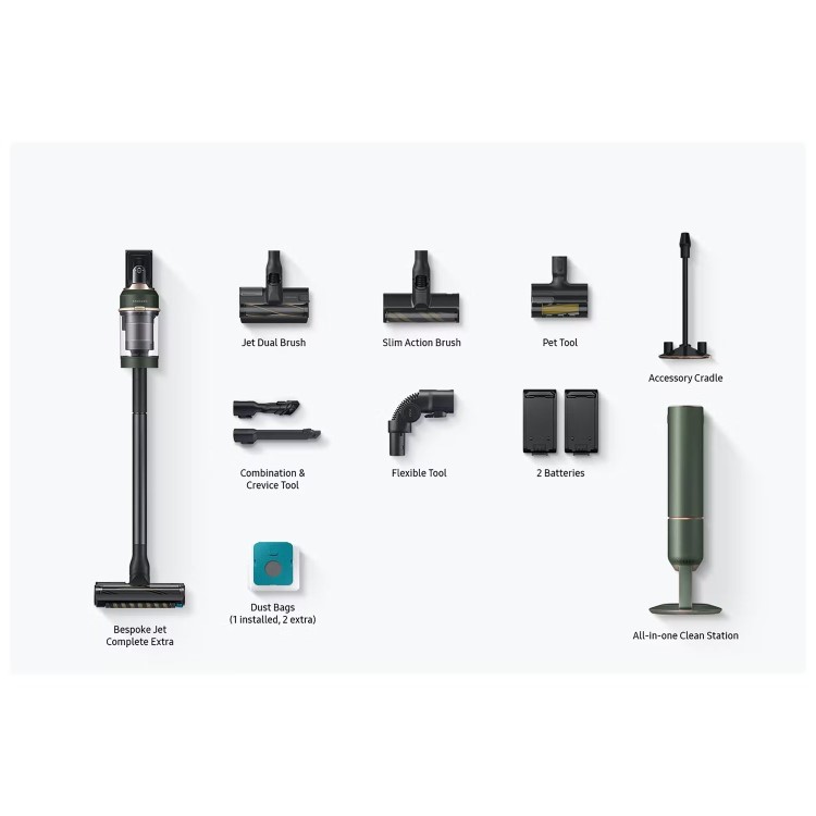 Samsung Bespoke Jet Complete Extra Cordless Stick Vacuum Cleaner - Woody Green