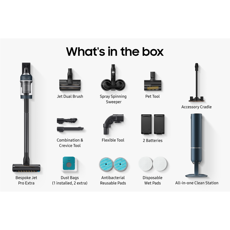 Samsung Bespoke Jet Pro Extra Cordless Vacuum Cleaner - Midnight Blue