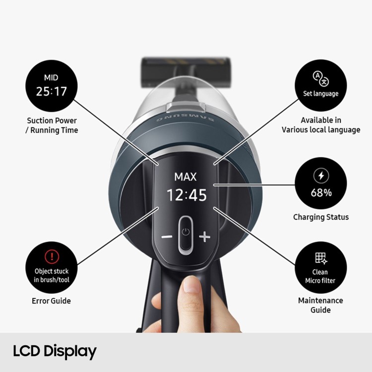 Samsung Jet 85 Pet Max 210W Cordless Vacuum Cleaner with Pet Tool+ – Powerful 210W Suction  Up to 60-Min Run Time