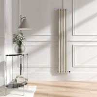 Linen Vertical Smart Electric Radiator with Wi-Fi Thermostat - 1KW - H1600xW236 - Bathroom Safe