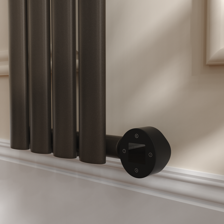 Russet Vertical Smart Electric Radiator with Wi-Fi Thermostat - 1KW - H1600xW236 - Bathroom Safe
