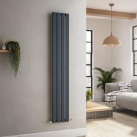 Riace Anthracite Vertical Flat Designer Radiator 1600x272mm Single Panel 1628 BTU Riace Anthracite Vertical Flat Designer Radiator 1600x272mm Single Panel 1628 BTU