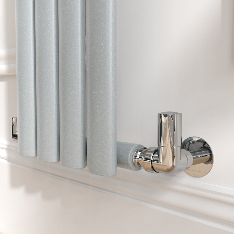 Sorrento Salt & Pepper Vertical Oval Designer Radiator 1600x236mm Single Panel 1521 BTU