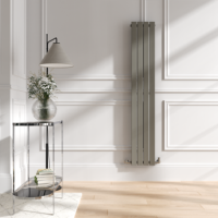 Riace Smoked Stone Vertical Flat Designer Radiator 1600x272mm Single Panel 1628 BTU