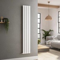 Riace White Vertical Flat Designer Radiator 1600x272mm Single Panel 1628 BTU Riace White Vertical Flat Designer Radiator 1600x272mm Single Panel 1628 BTU