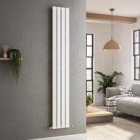 GRADE A1 - Riace White Vertical Flat Designer Radiator 1800x272mm Single Panel 1803 BTU