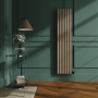 Beige grey Vertical Smart Electric Radiator with Wi-Fi Thermostat - 1KW - H1600xW354 - Bathroom Safe