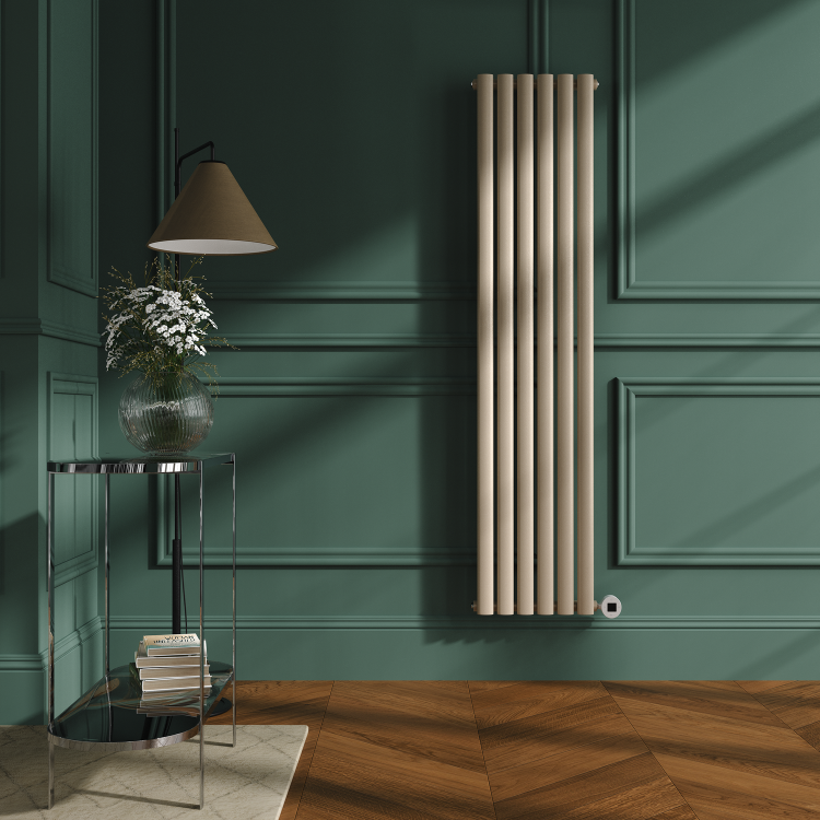 Cleopatra Vertical Smart Electric Radiator with Wi-Fi Thermostat - 1KW - H1600xW354 - Bathroom Safe