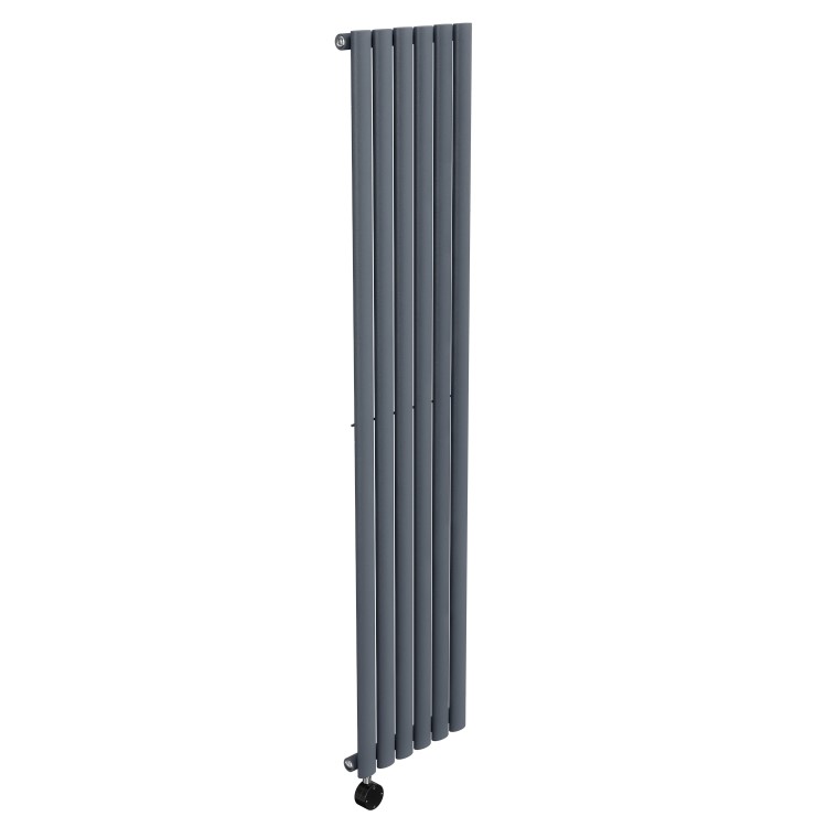 Anthracite Vertical Smart Electric Radiator with Wi-Fi Thermostat - 1000W - H1600xW354mm - Bathroom Safe