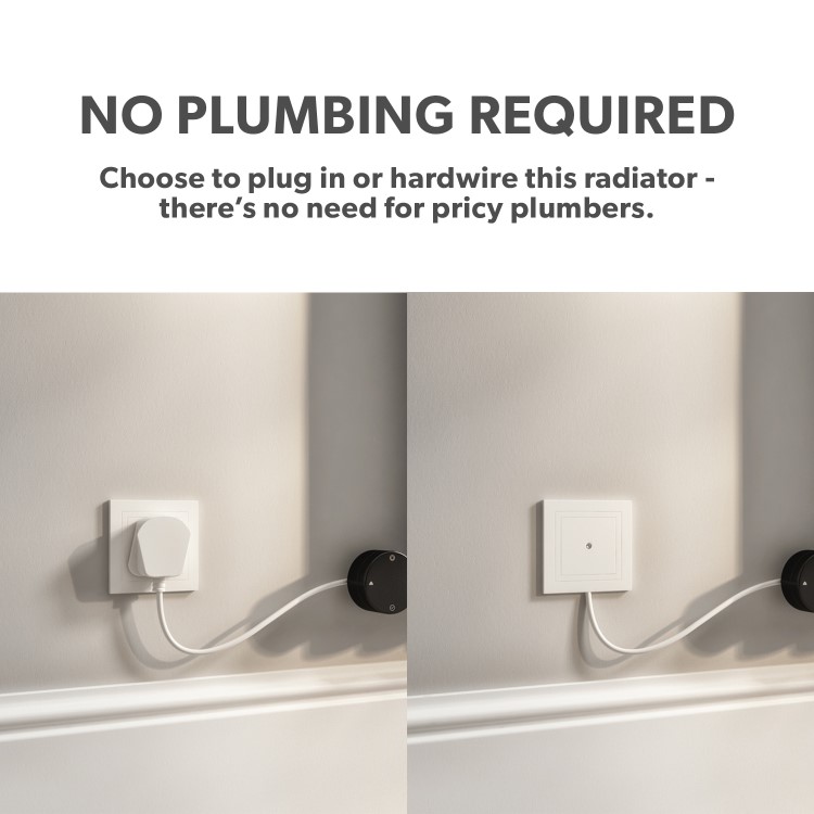 Anthracite Vertical Smart Electric Radiator with Wi-Fi Thermostat - 1000W - H1600xW354mm - Bathroom Safe