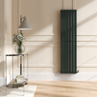 Riace Evergreen Vertical Flat Designer Radiator 1600x408mm Single Panel 2442 BTU