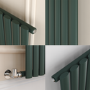 Sorrento Evergreen Vertical Oval Designer Radiator 1600x354mm Single Panel 2282 BTU