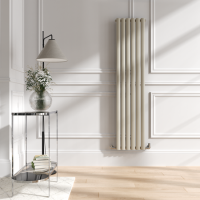 Sorrento Linen Vertical Oval Designer Radiator 1600x354mm Single Panel 2282 BTU