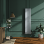 Sorrento Salt & Pepper Vertical Oval Designer Radiator 1600x354mm Single Panel 2282 BTU