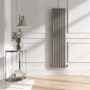 Sorrento Smoked Stone Vertical Oval Designer Radiator 1600x354mm Single Panel 2282 BTU