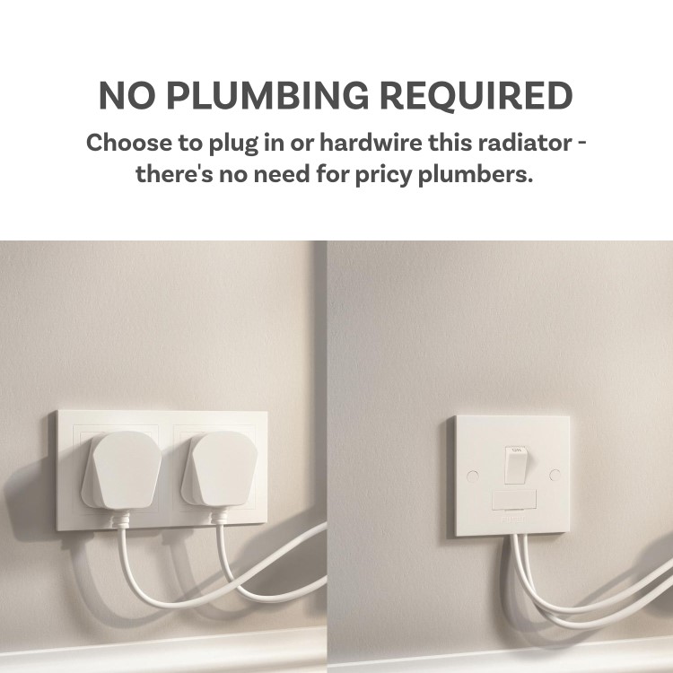 Midnight Black Vertical Smart Electric Radiator with Wi-Fi Thermostat - 2000W - H1800xW354mm - Bathroom Safe