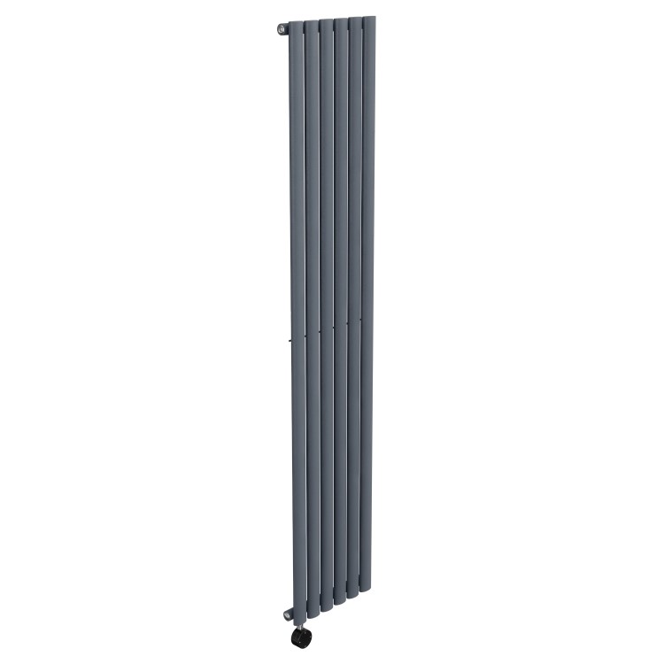Anthracite Vertical Smart Electric Radiator with Wi-Fi Thermostat - 2000W - H1800xW354mm - Bathroom Safe