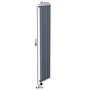 Anthracite Vertical Smart Electric Radiator with Wi-Fi Thermostat - 2000W - H1800xW354mm - Bathroom Safe