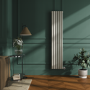 Linen Vertical Smart Electric Radiator with Wi-Fi Thermostat - 2x1KW - H1800xW354 - Bathroom Safe