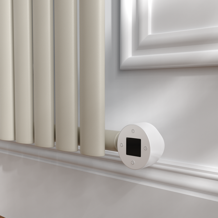 Linen Vertical Smart Electric Radiator with Wi-Fi Thermostat - 2x1KW - H1800xW354 - Bathroom Safe