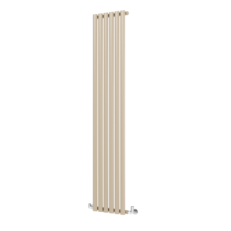 Sorrento Beige grey Vertical Oval Designer Radiator 1800x354mm Single Panel 2530 BTU