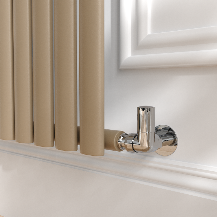 Sorrento Beige grey Vertical Oval Designer Radiator 1800x354mm Single Panel 2530 BTU