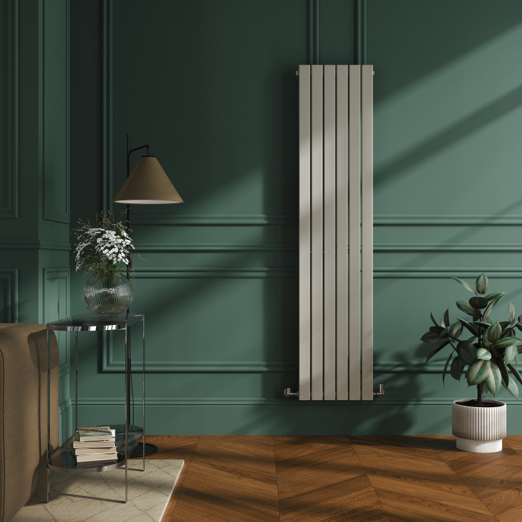 Riace Linen Vertical Flat Designer Radiator 1800x408mm Single Panel 2705 BTU