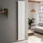 GRADE A1 - Sorrento White Vertical Oval Designer Radiator 1800x354mm Single Panel 2530 BTU