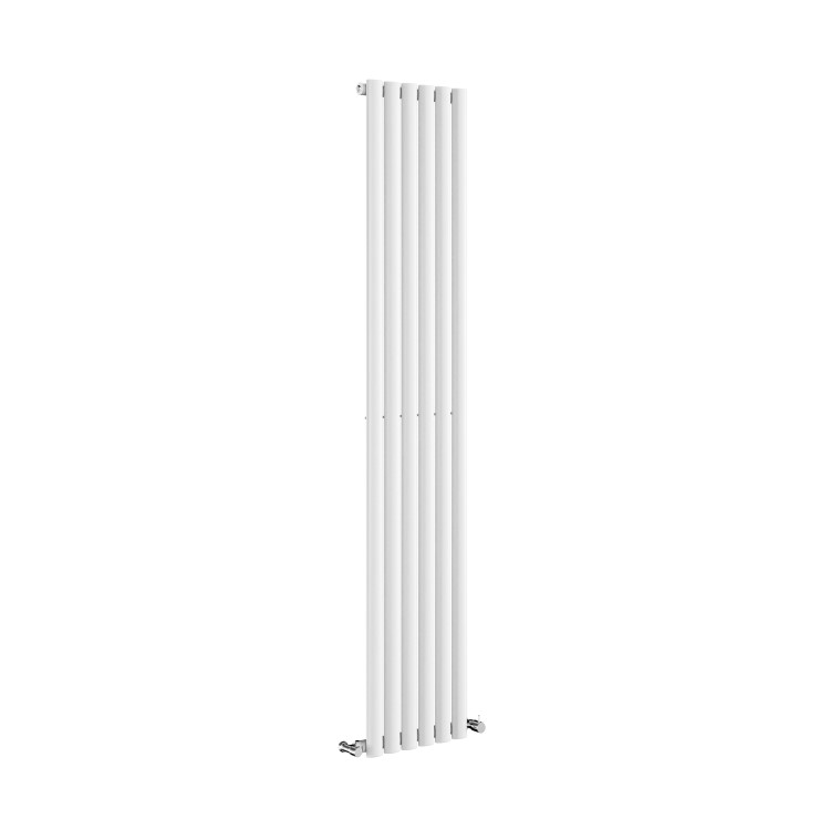GRADE A1 - Sorrento White Vertical Oval Designer Radiator 1800x354mm Single Panel 2530 BTU