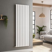 GRADE A1 - Riace White Vertical Flat Designer Radiator 1600x544mm Single Panel 3256 BTU