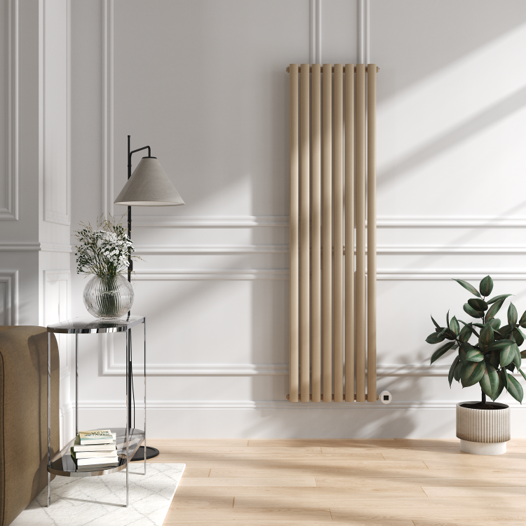 Cleopatra Vertical Smart Electric Radiator with Wi-Fi Thermostat - 2x1.2KW - H1800xW472 - Bathroom Safe