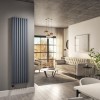 Anthracite Electric Vertical Designer Radiator 2.4kW with Wifi Thermostat - H1800xW472mm - IPX4 Bathroom Safe