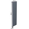Anthracite Electric Vertical Designer Radiator 2.4kW with Wifi Thermostat - H1800xW472mm - IPX4 Bathroom Safe