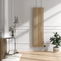Elk brown Vertical Smart Electric Radiator with Wi-Fi Thermostat - 2x1.2KW - H1800xW472 - Bathroom Safe