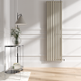 Linen Vertical Smart Electric Radiator with Wi-Fi Thermostat - 2x1.2KW - H1800xW472 - Bathroom Safe