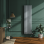 Salt & Pepper Vertical Smart Electric Radiator with Wi-Fi Thermostat - 2x1.2KW - H1800xW472 - Bathroom Safe
